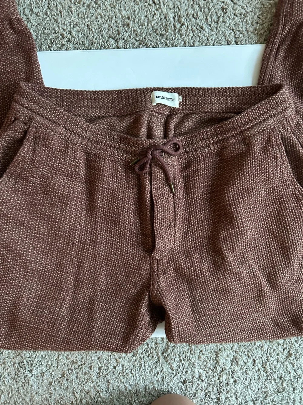 Taylor Stitch Men's Knit Drawstring Joggers in Brown